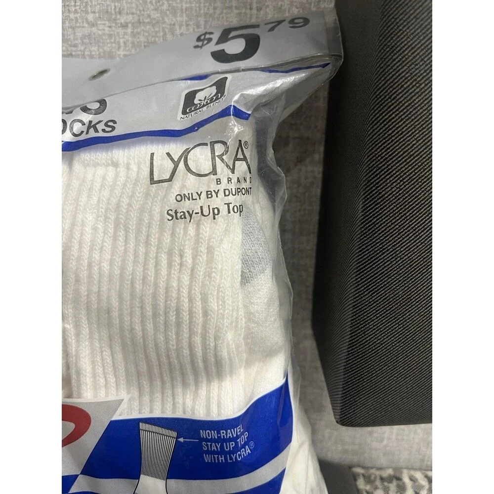 6 Vintage Kmart Athletech Crew Socks White Men’s Shoe Sz 6-12 Cotton Blend USA